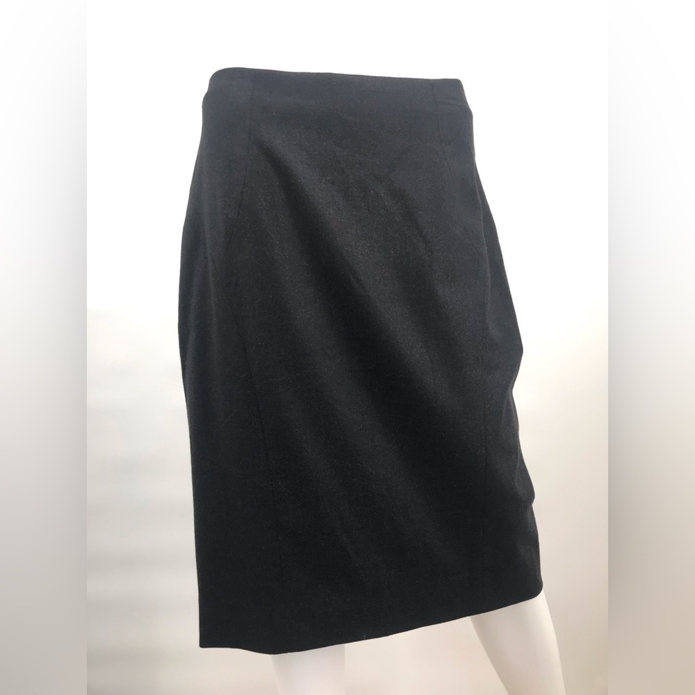Escada Wool Dark Gray Skirt w Double Slits - Picture 3 of 8